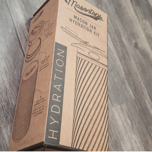 Masontops Glass water bottle with neoprene - Picture 2 of 3